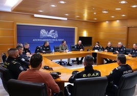 La Junta de Mandos de la Policía Local de El Ejido en la reunión.