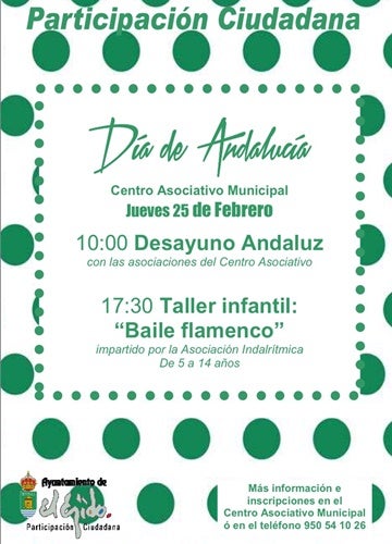 Participación Ciudadana preparará un desayuno andaluz el 25 de febrero