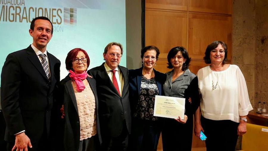 El delegado de Salud, el consejero de Justicia, la delegada del Gobierno de la Junta, la directora y la coordinadora del Distrito. Distrito Poniente