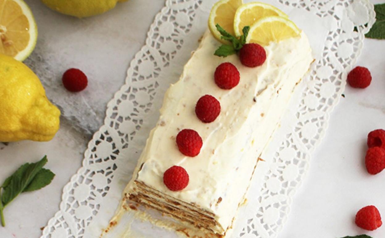 Tarta de limón y galletas