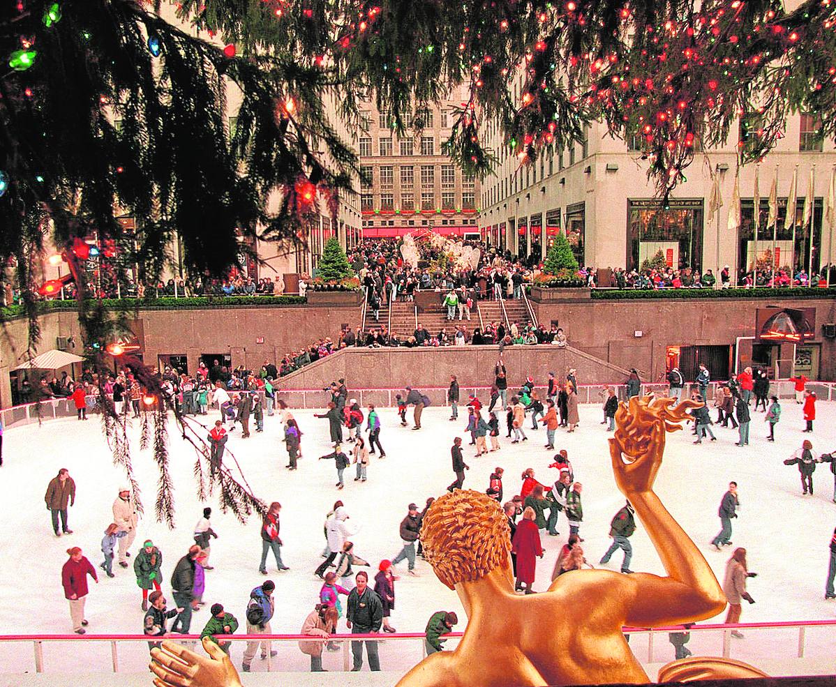 La famosa pista de hielo de Rockefeller Center en Nueva York