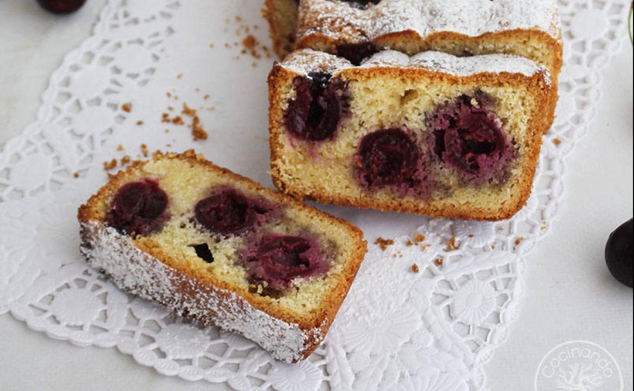 Receta para hacer un pastel de cerezas y almendras