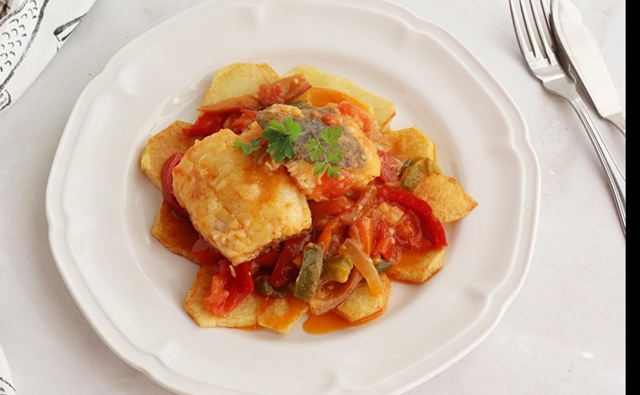 Receta de cuaresma: bacalao con pimientos y verduras