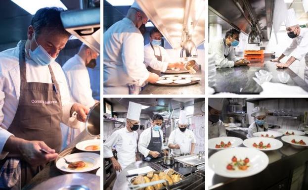 Momentos de la elaboración del menú.