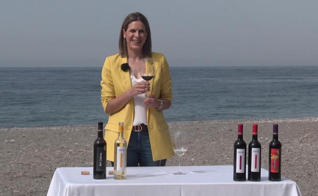 Virginia durante la cata de Bodegas Al Zagal.