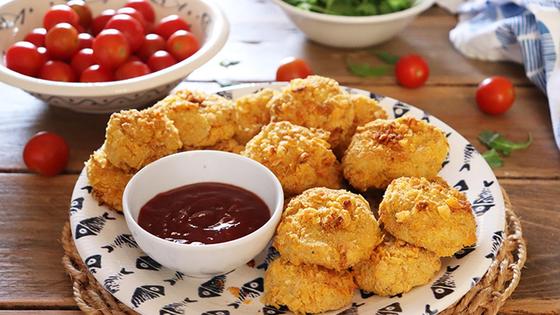 Nuggets caseros de merluza con queso crema