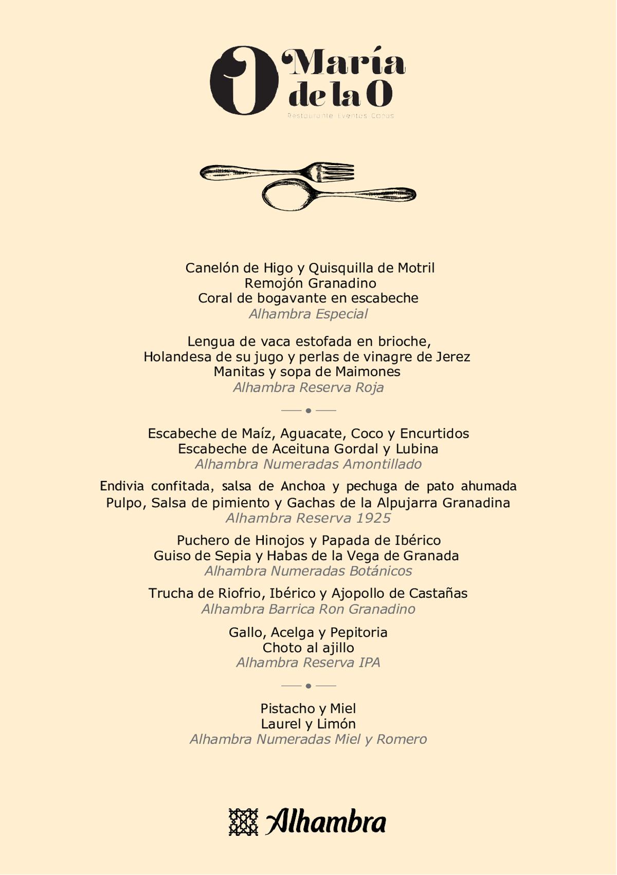 Menó que degustaron los chefs con estrella Michelin en María de la O