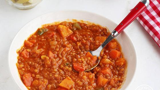 Cómo preparar un potaje de lentejas con calabaza y zanahoria