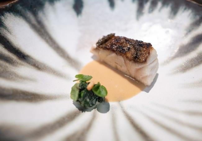 Detalle del soberbio plato de corvina