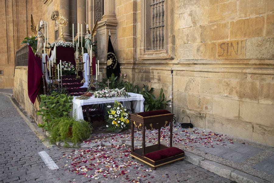 Guadix celebró la festividad del Corpus este domingo. La procesión contó con la presencia de numeroras representaciones de hermandades y cofradías, de niños y niñas de primera comunión y de los seises de la catedral de Guadix. 