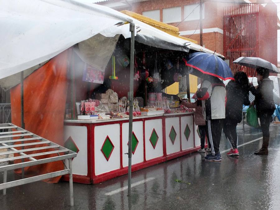 La tradicional romería a la ermita de San Antón quedó pasada por agua este domingo. No obstante el santo bendijo a los animales que llegaron al lugar. Quienes se acercaron a la era en la que se encuentra la ermita puideron, al menos, componer la tradicional cuña de San Antón con los productos típicos de la época.
