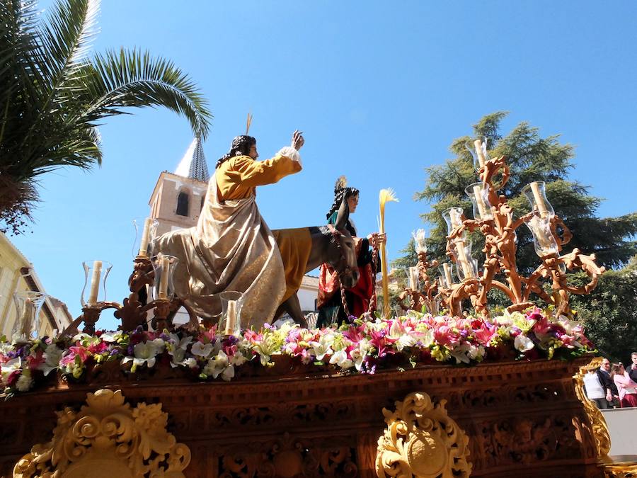 La Borriquilla procesiona por las calles de Guadix. 