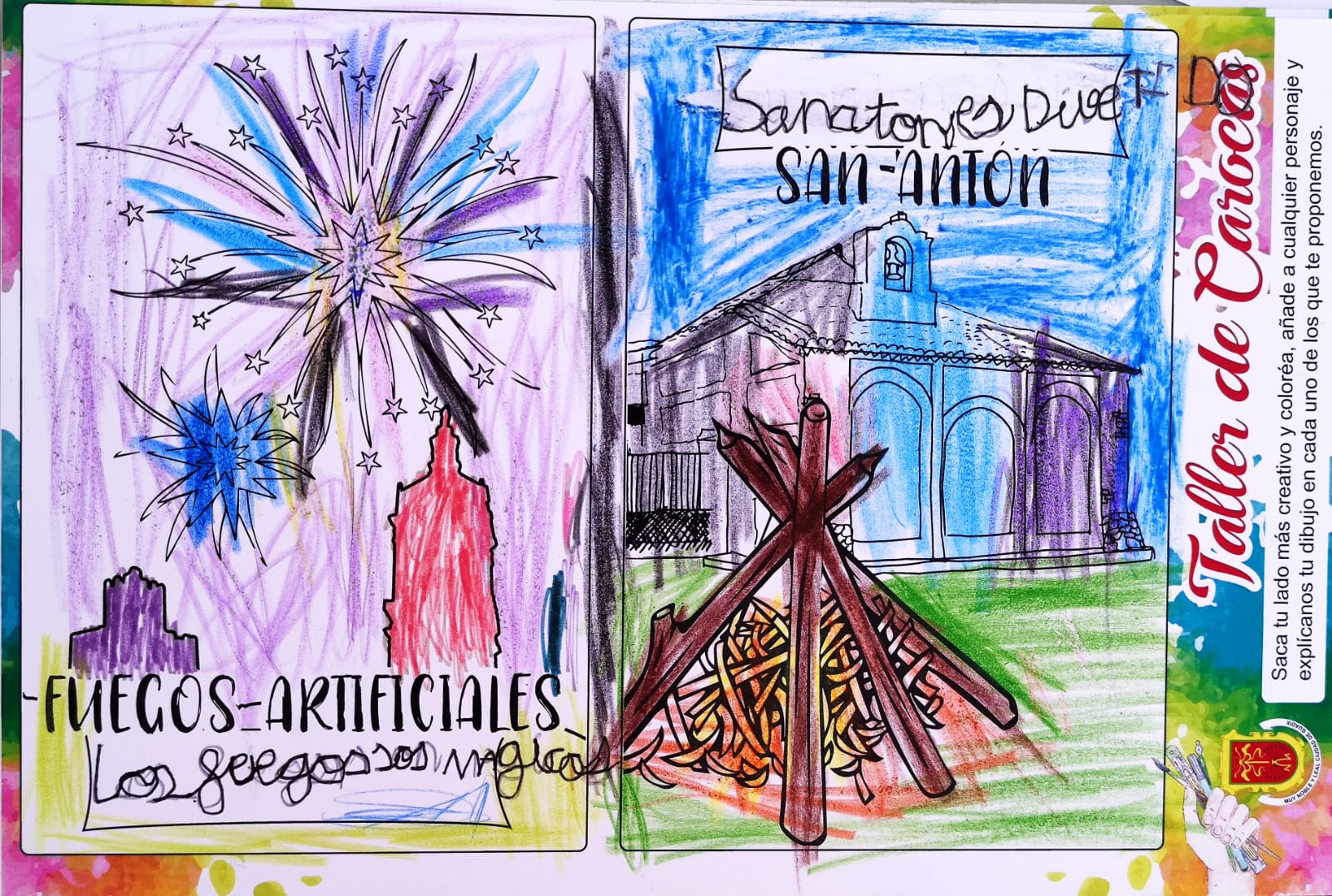 Trabajos del taller de aprendizaje para elaborar carocas organizado por la concejalía de Fiestas del Ayuntamiento de Guadix, dirigido a niños y niñas con edades comprendidas entre los 7 y los 12 años y que ha sido impartido por la asociación Atani