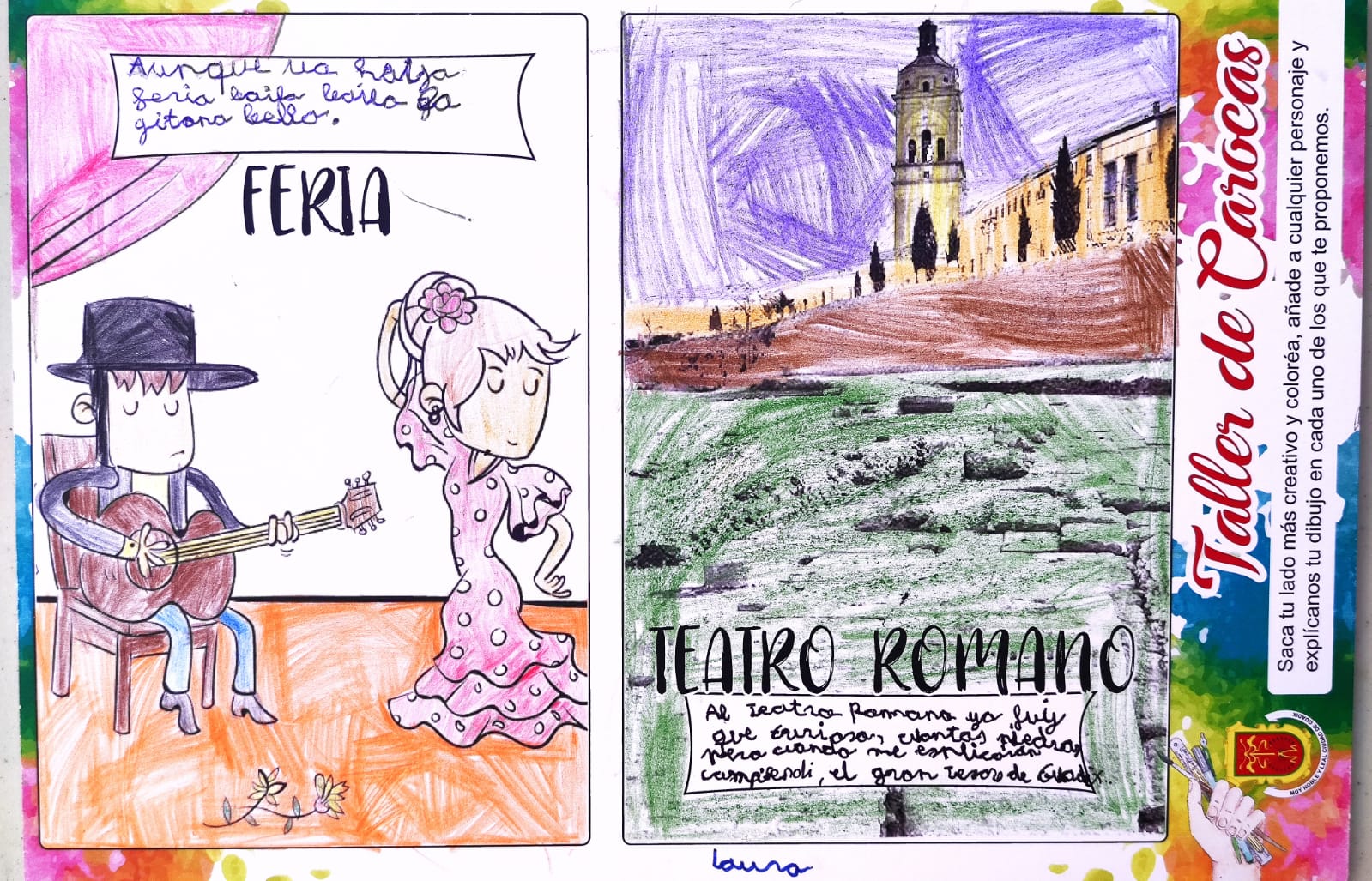 Trabajos del taller de aprendizaje para elaborar carocas organizado por la concejalía de Fiestas del Ayuntamiento de Guadix, dirigido a niños y niñas con edades comprendidas entre los 7 y los 12 años y que ha sido impartido por la asociación Atani