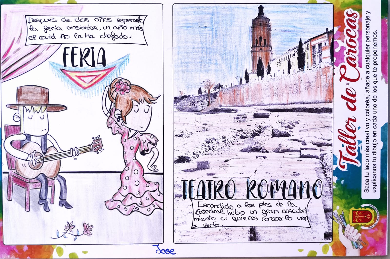 Trabajos del taller de aprendizaje para elaborar carocas organizado por la concejalía de Fiestas del Ayuntamiento de Guadix, dirigido a niños y niñas con edades comprendidas entre los 7 y los 12 años y que ha sido impartido por la asociación Atani