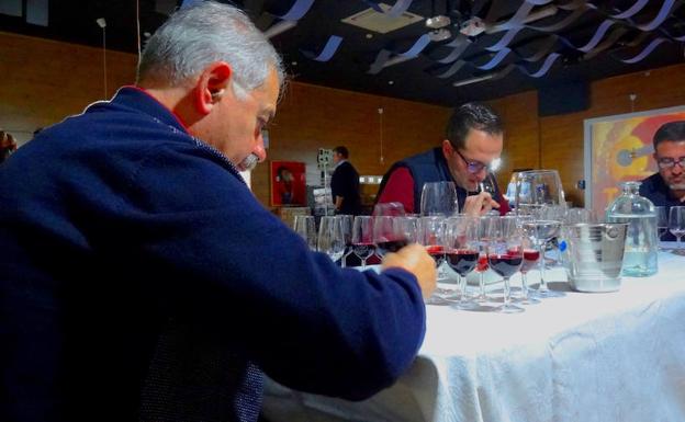 Jurado del concurso Torre de la Vela, reunido en el Museo del Vino de Huétor Vega.
