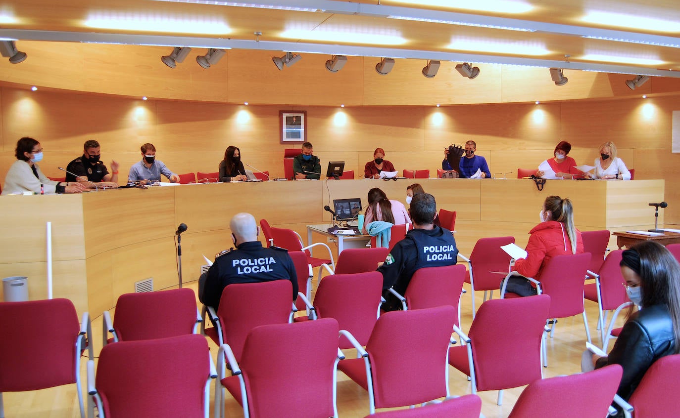 La Junta de Coordinación en materia de violencia contra la mujer de la Mancomunidad, reunida en Huétor.