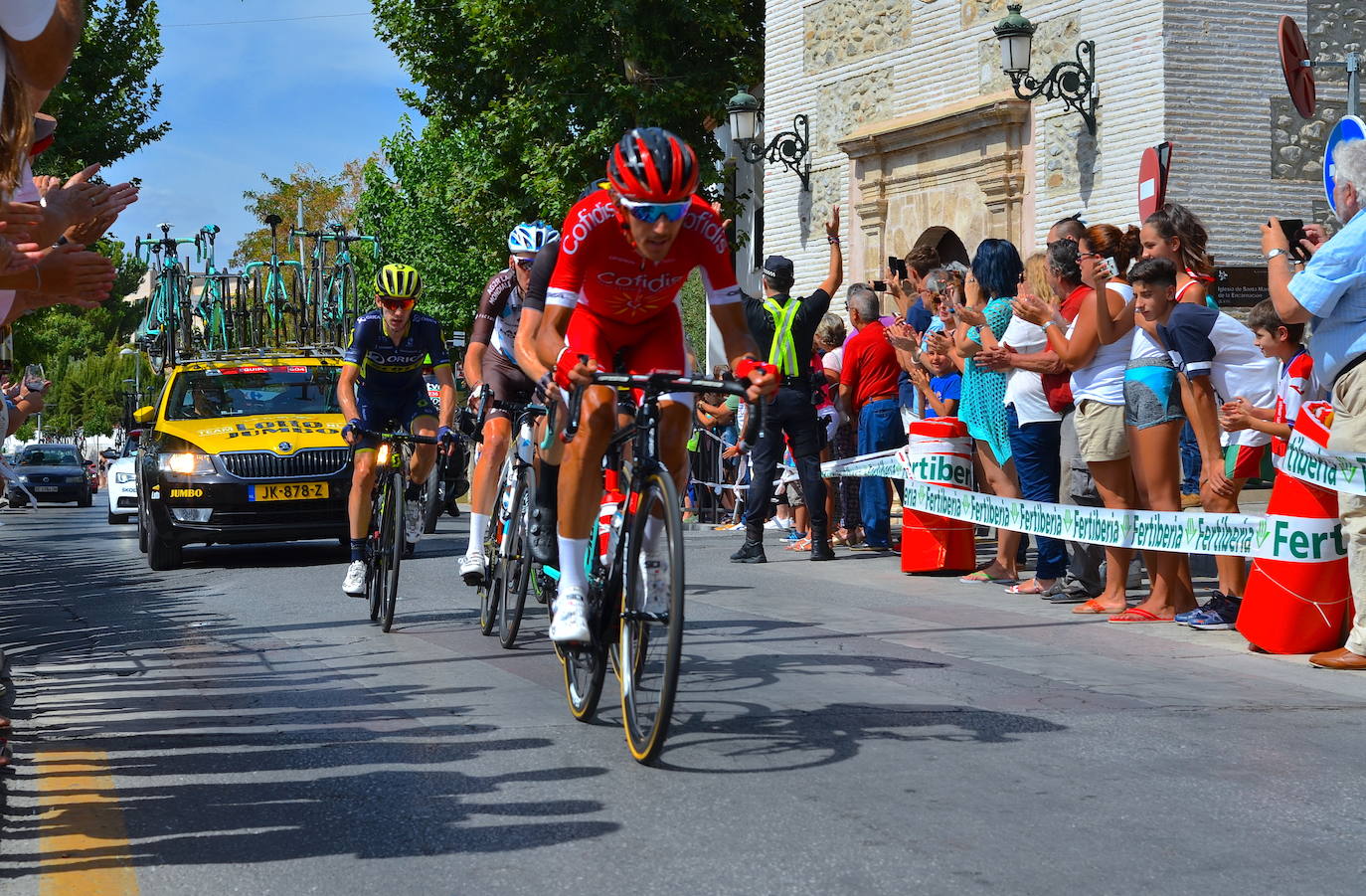 Huétor Vega, volcado en la Vuelta a España en 2017.