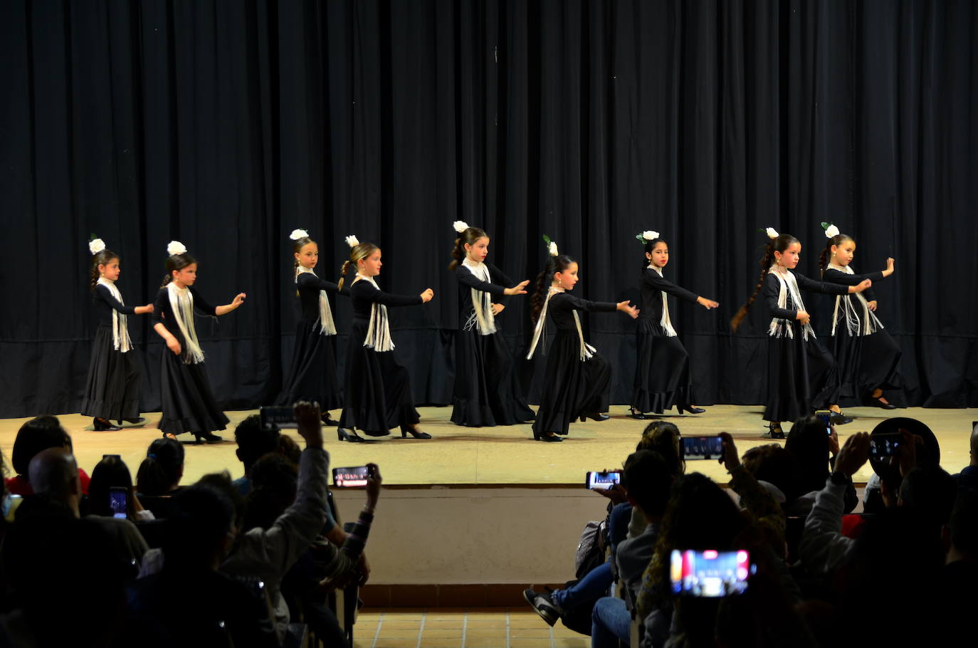 Grupos de baile flamenco de la Escuela de Música y Danza de Huétor Vega.