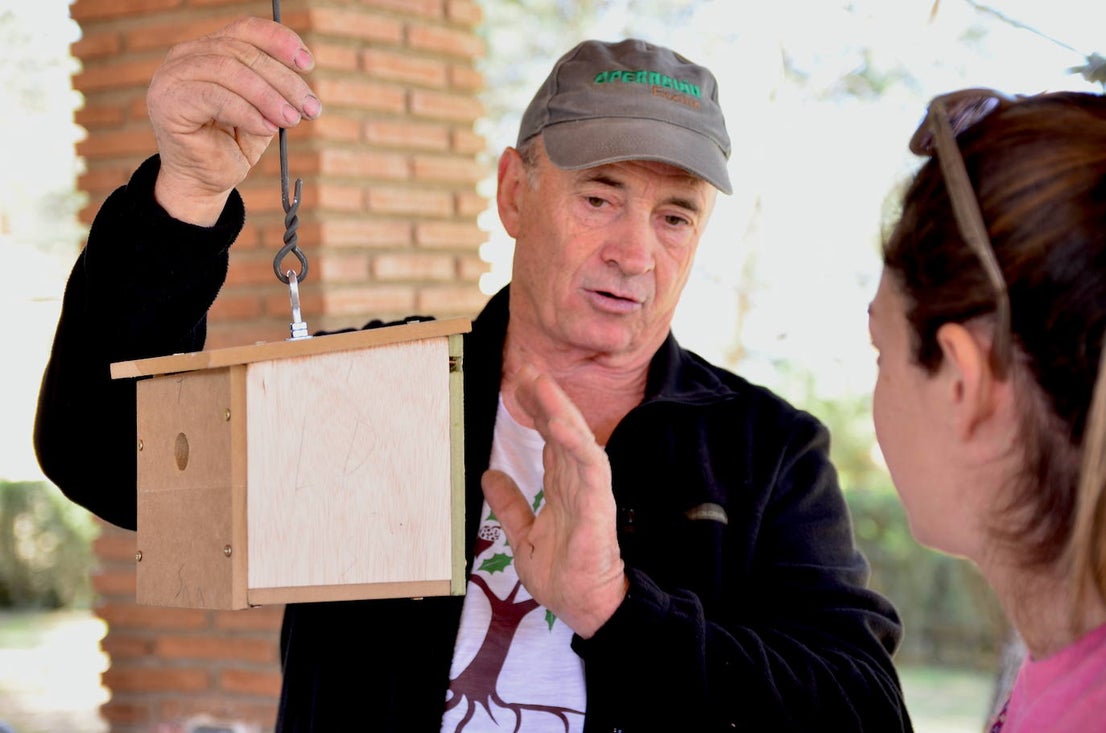 Fotos: Taller de construcción de cajas nido en el Parque de los Pinos