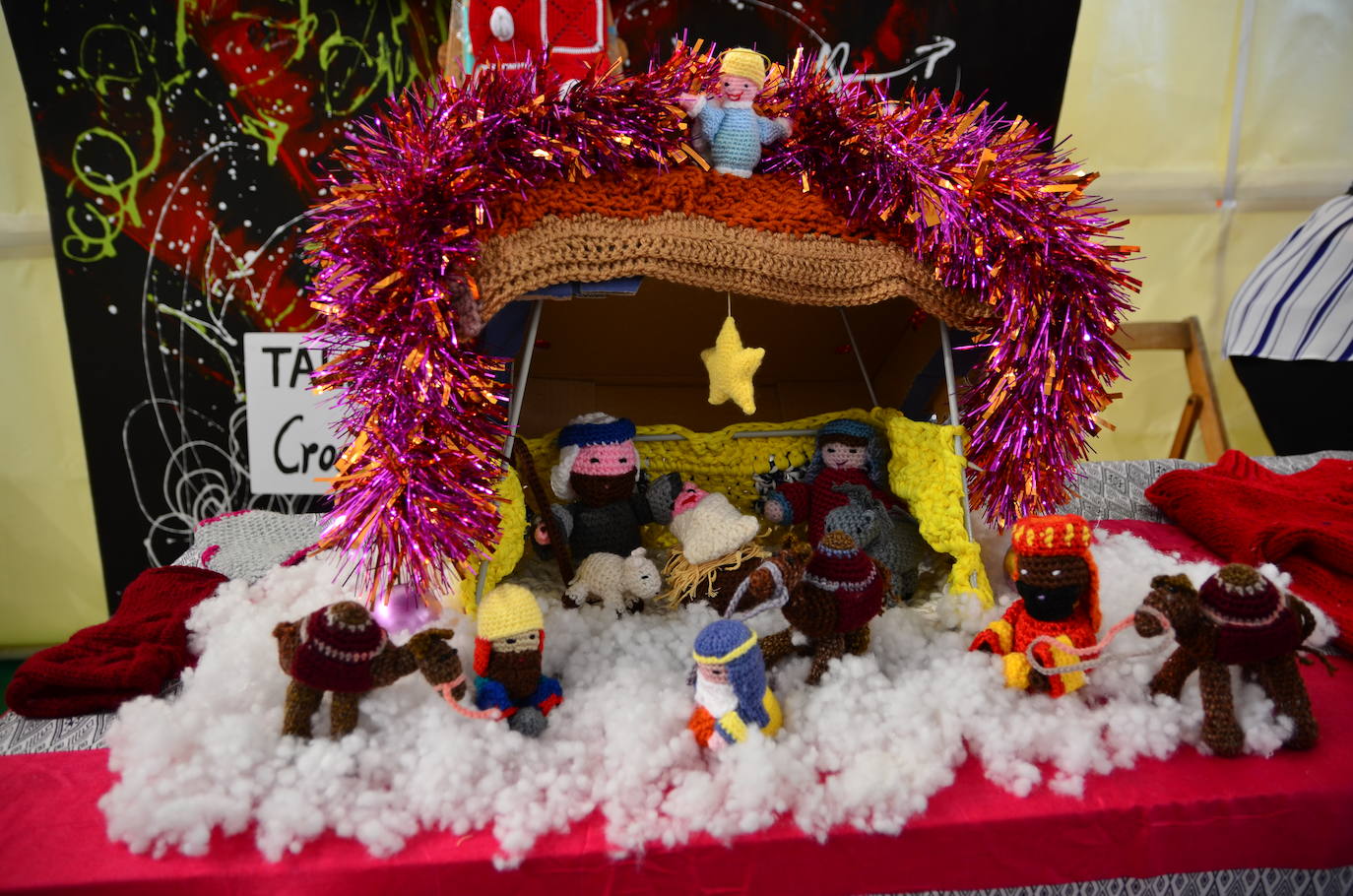 Algunas de las creaciones del taller de tejer a dos agujas.