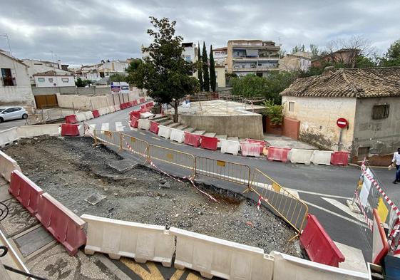 Imagen de las obras en la Plaza del Mentidero a finales del pasado mes de mayo.