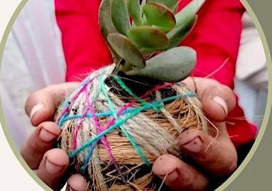 Taller de 'kokodamas' en Huétor Vega: un regalo de Navidad sostenible