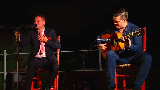 Juan Pinilla, Julio Fajardo y Ana Mochón, en el Festival Flamenco de Huétor Vega