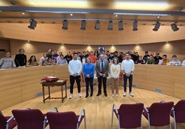 El alumnado del Nuestra Señora de las Angustias, protagonista hoy en el salón de plenos.