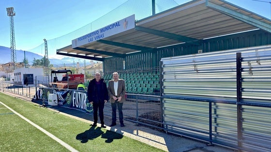 El campo de fútbol de Huétor Vega reabre tras asegurar el terreno afectado por el derrumbe