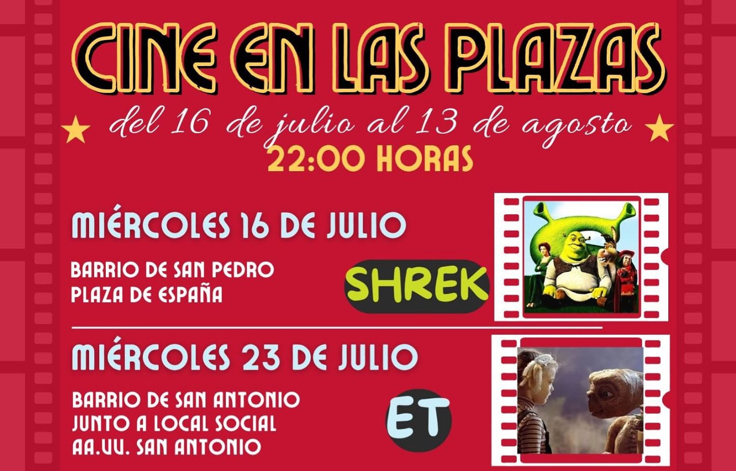 El Cine de Verano de La Zubia, en las plazas de los barrios