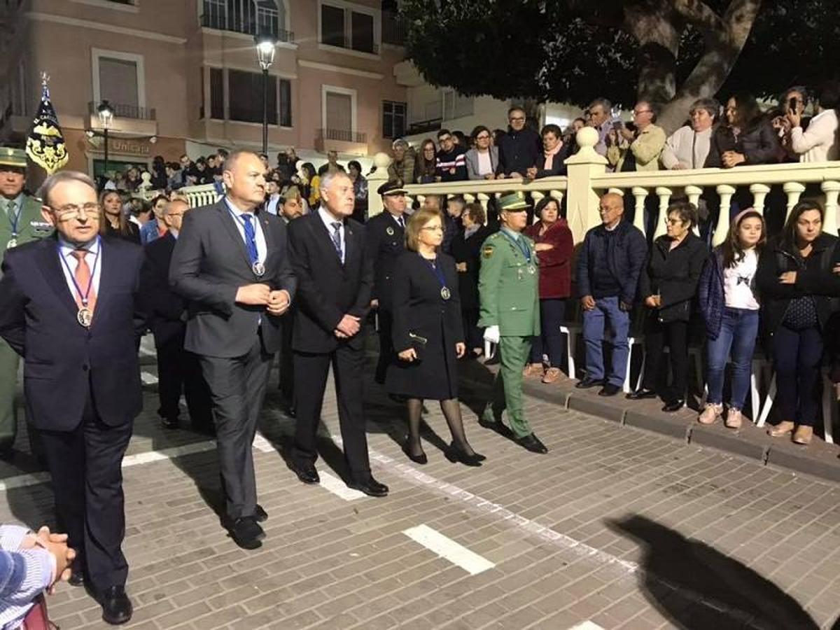 Procesión de la Virgen de las Angustias del Paso Azul de Cuevas del Almanzora en la noche de ayer.