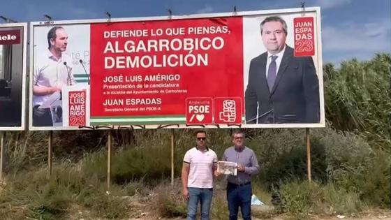 La Junta Electoral rechaza la denuncia del PSOE contra el PP por el cartel sobre el Algarrobico de Greenpeace