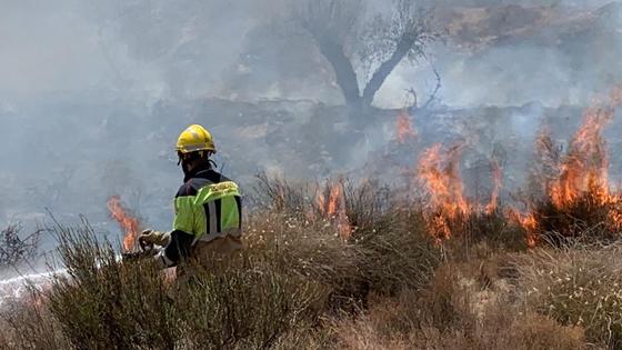 Sofocan un incendio en Turre originado por una quema de rastrojos