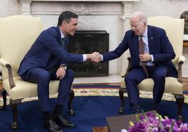 Pedro Sánchez y Joe Biden, durante su reunión de este viernes en la Casa Blanca.