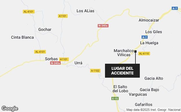 Corte total del tráfico en la A-7 a su paso por Sorbas por el vuelco de un camión