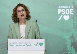 María Jesús Montero, en la entrega de los premios Hermelindo Castro.