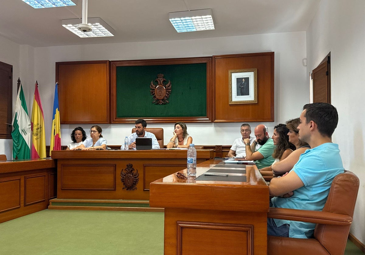 El grupo de concejales durante la celebración del pleno.