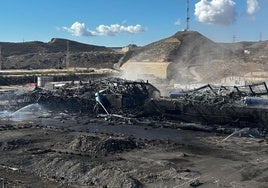 Demolición de la nave de tolvas de la central térmica Litoral de Carboneras.