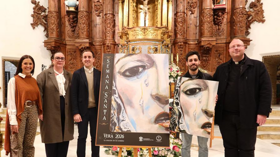 La obra 'Angustias' del artista onubense Diego Sánchez, anunciará la Semana Santa de Vera 2026