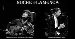 Enrique Morente hijo y Juan Habichuela nieto, en la noche flamenca de Huércal Overa