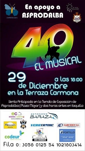 El grupo de teatro ‘Al Alba’ interpretará el Musical Los 40 el próximo sábado en apoyo a Asprodalba