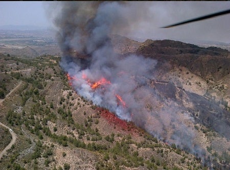 Infoca moviliza dos medios aéreos y especialistas al reactivarse el incendio forestal