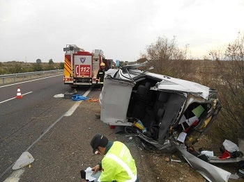 Herido leve al salirse de la A-7 a la altura de Vera