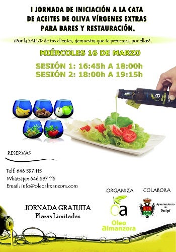 Pulpí acoge la I Jornada de Iniciación a la Cata de Aceites de Oliva Vírgenes Extra para Bares y Restauración, organizada por Oleoalmanzora