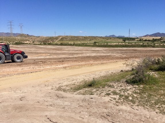 El paraje del Rozaipón en Vera, tras pasar las máquinas para preparar la tierra para cultivar, al lado de la ermita Virgen de las Huertas.
