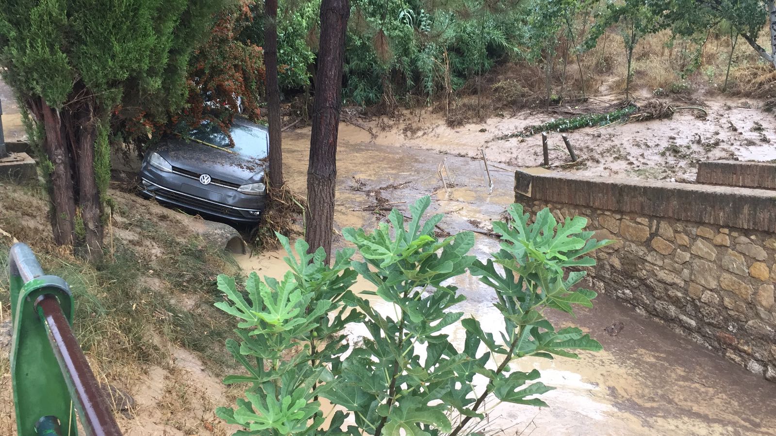 En la pedanía lojeña se ha desbordado el río, arrastrando coches y anegando viviendas y locales