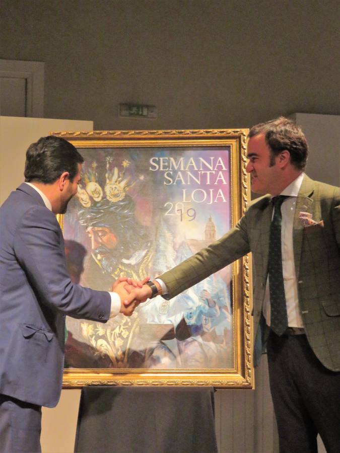 La Agrupación de Hermandades y Cofradías de Loja presenta la imagen representativa de la Pasión lojeña de este año, una obra del pintor de Puente Genil Clemente Rivas.