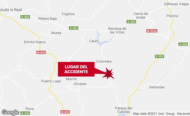 Cuatro heridos tras el vuelco de un vehículo en la carretera que une Colomera con Granada 