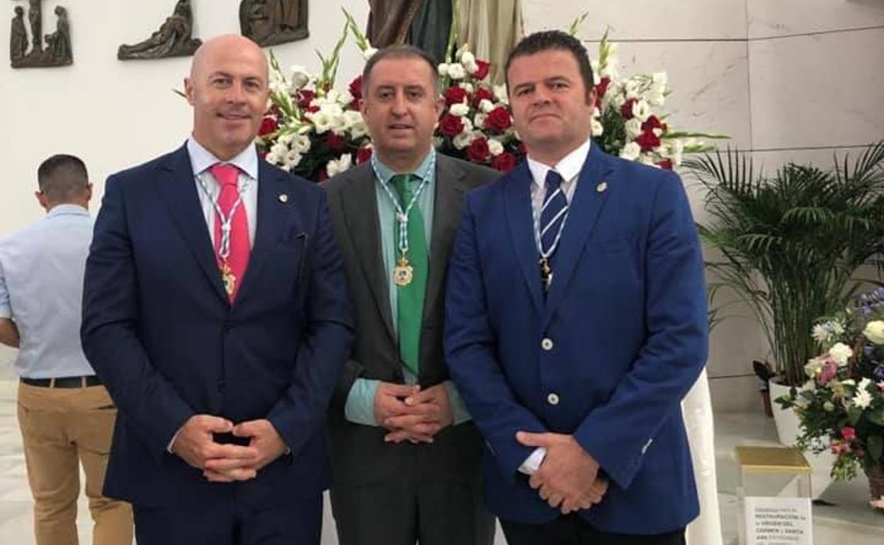 De izquierda a derecha, los tres ediles de VOX Antonio López, Francisco Barrionuevo y José I. Cerrudo. :: VOX